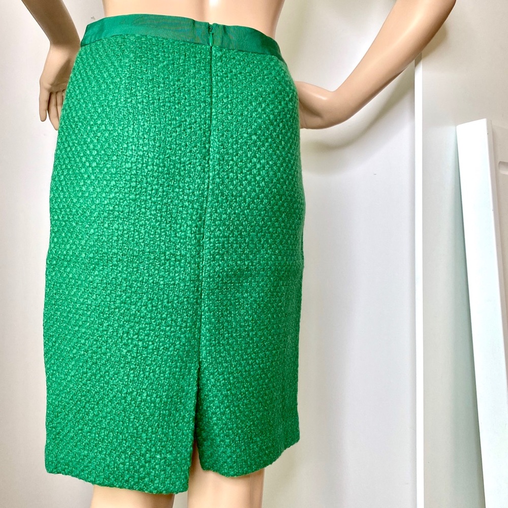 SOLD Boden Green Wool Blend Boucle Pencil Skirt Zipper - Picture 4 of 10